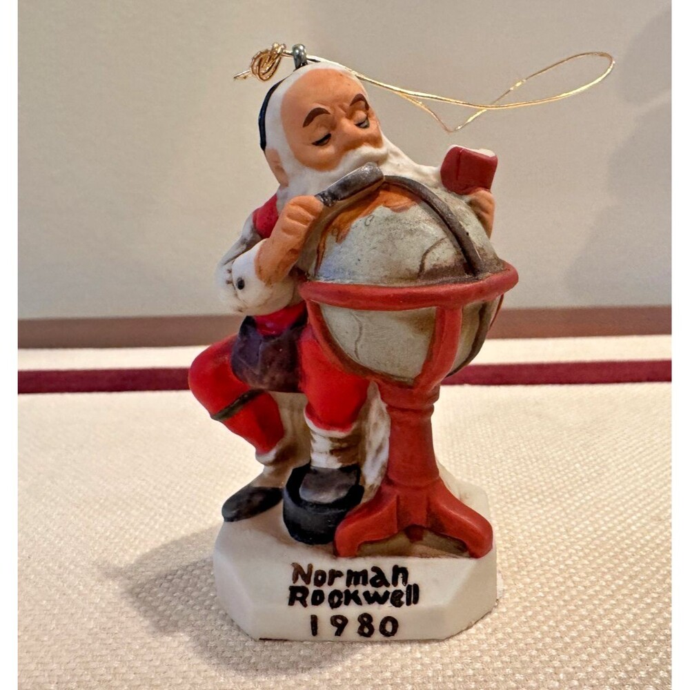1980 Normal Rockwell Santa's Good Boys Globe Christmas Ornament, Great Condition